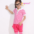 China atacado stripe algodão esporte crianças roupas conjunto para menino e menina